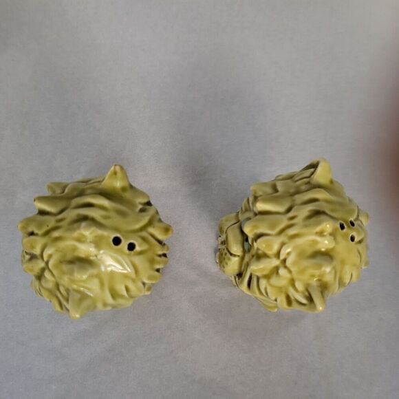 Vintage Anthropomorphic Ceramic Japan Release Kitsch Lion Salt & Pepper Shakers - Picture 9 of 10